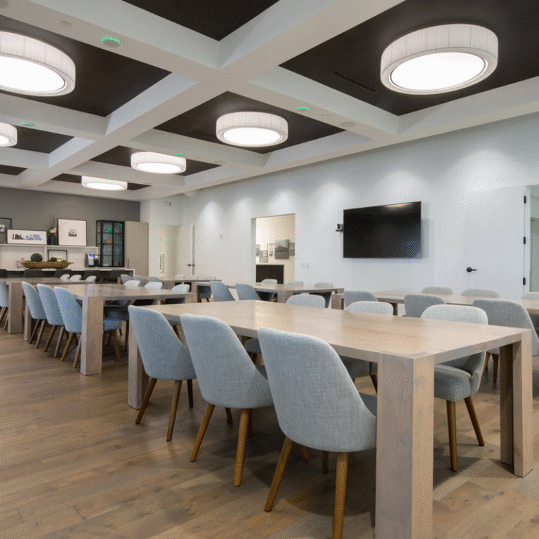 Hatcher Schuster Interiors, Morris Avenue, white modern minimal dining area